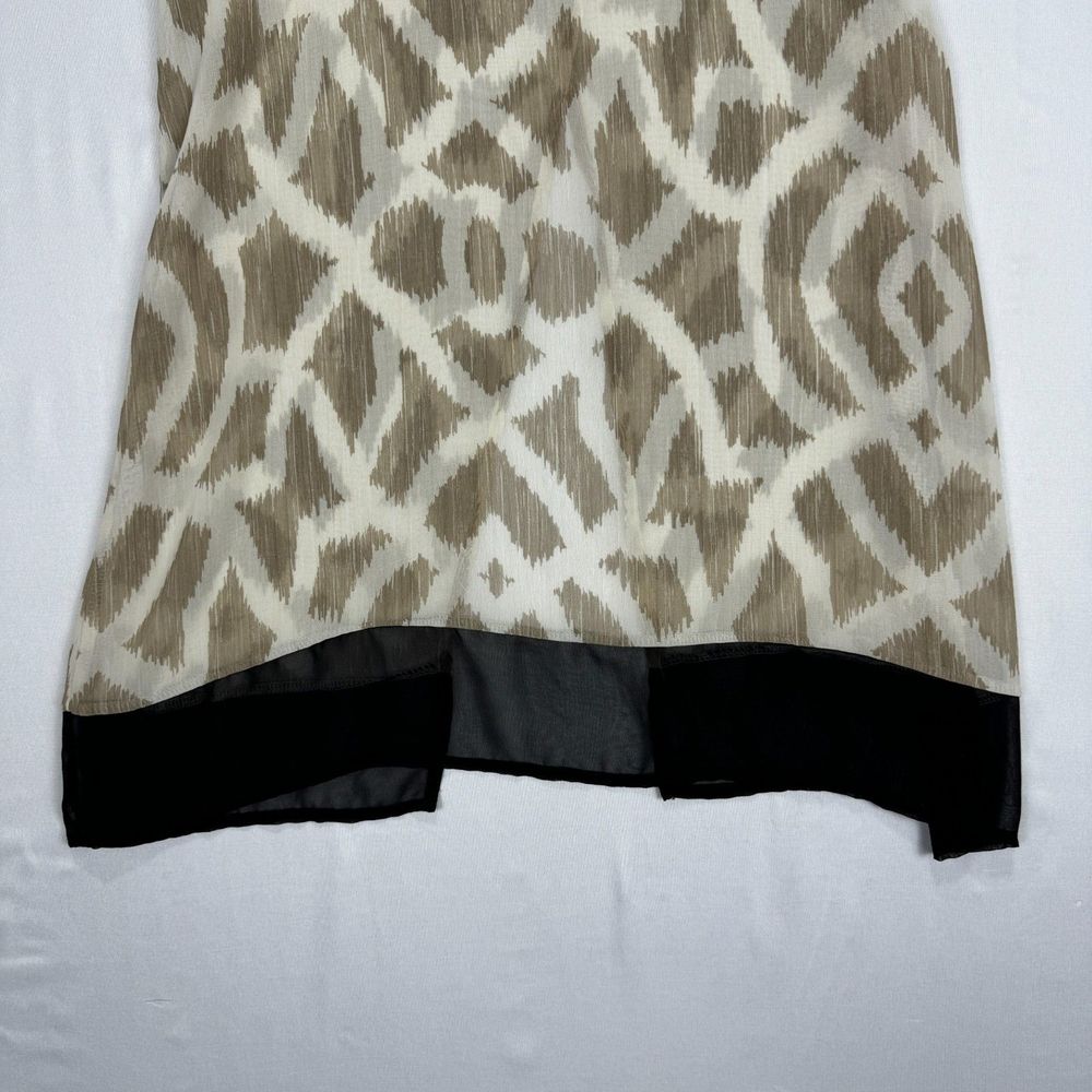 New York & Company Sheer Tank Top Blouse Beige Womens Size Small Open Back Top - Picture 6 of 12
